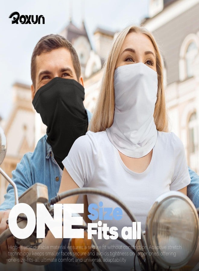 ROXUN 4 Pack Neck Gaiter, Cooling Breathable Face Mask UV Protection Scarf Hiking Bandana for Men/Women 4 Black - Image 3